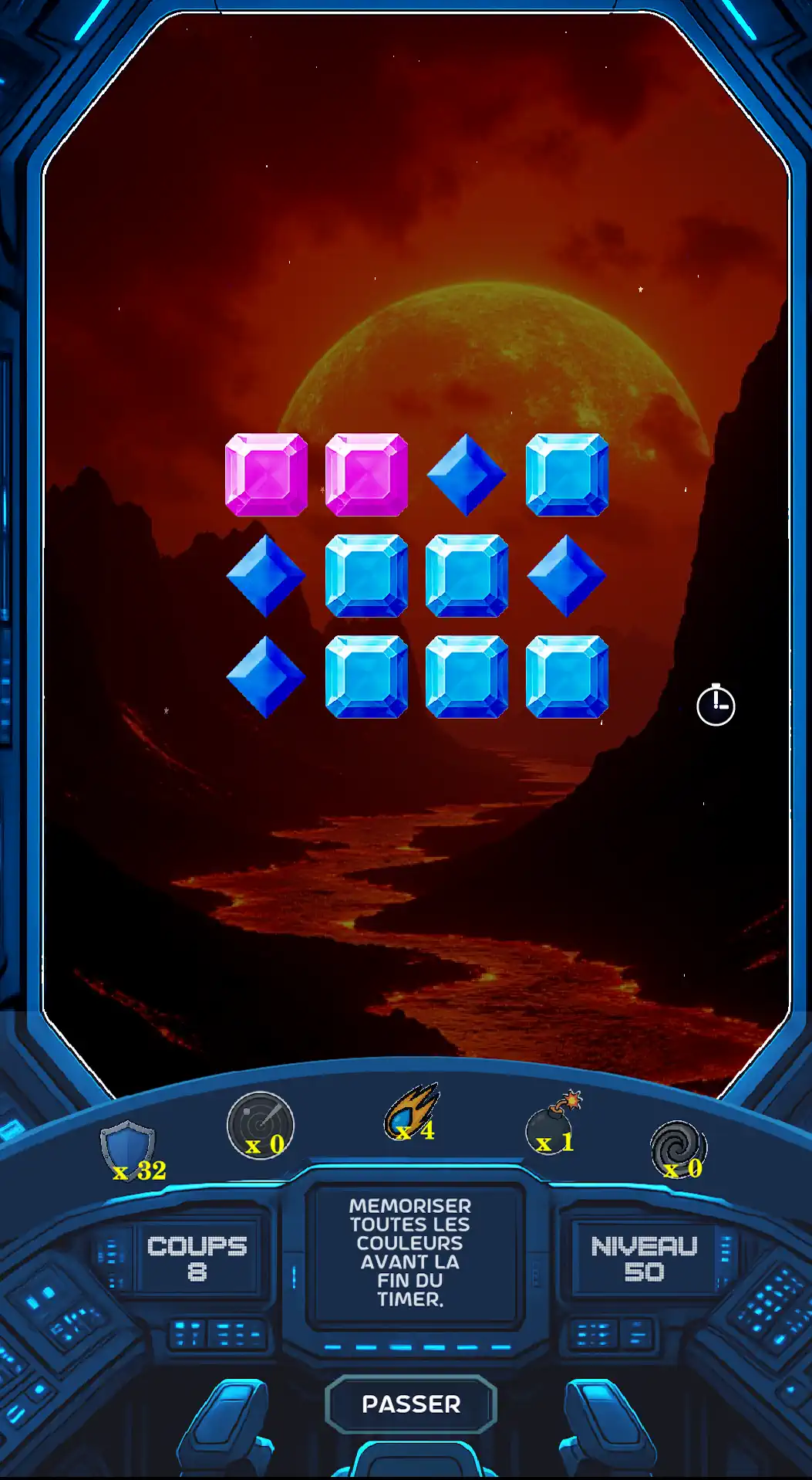 écran du jeu Space Gem's – gameplay